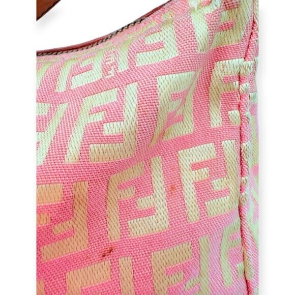 Fendi Zucca Zuccino Pink Canvas Pochette Shoulder Bag - Picture 8 of 16